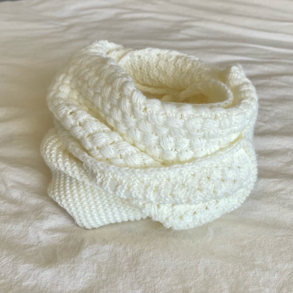 White Knit Infinity Scarf